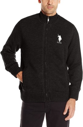 U.S. Polo Assn. Men's Micro Sherpa Lined Full Zip Sweater