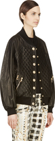 Thumbnail for your product : Balmain Black Quilted Leather Bomber Jacket