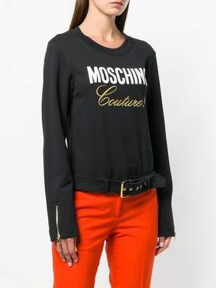 Moschino logo print belted T-shirt