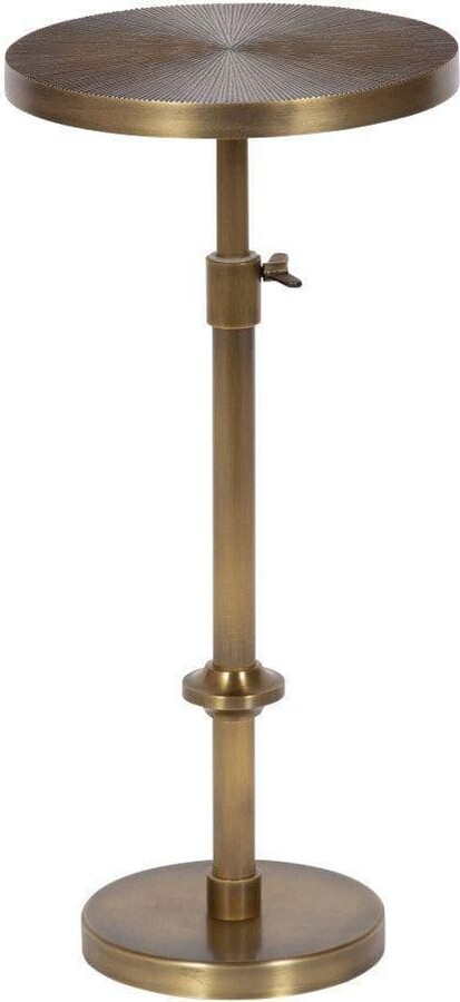 Kate and Laurel Engles 10.00 in. Gold Round Metal Traditional End Table