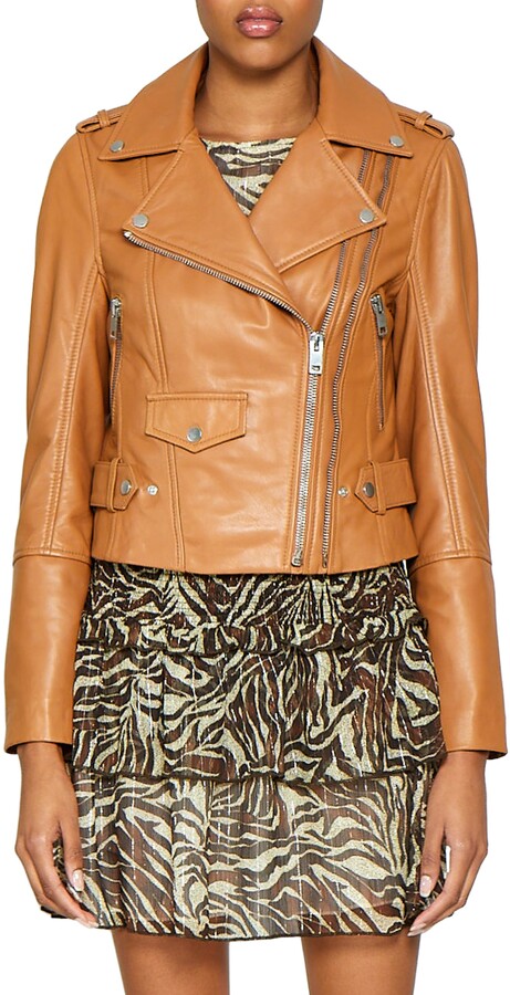 camel colored moto jacket