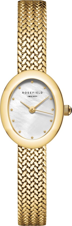 ROSEFIELD Mini Oval Women's Gold Tone Stainless Steel Bracelet Watch 22mm