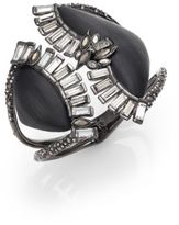 Thumbnail for your product : Alexis Bittar Cubist Lucite & Crystal Baguette Two-Station Bangle Bracelet