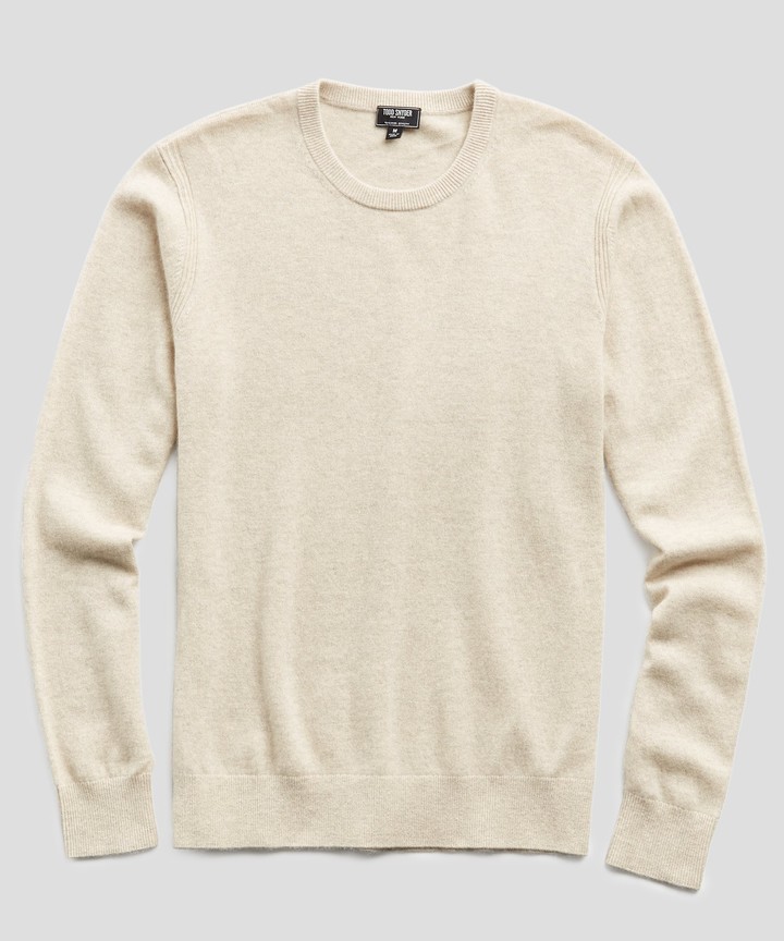 Todd Snyder Cashmere Crewneck Sweater in Oatmeal - ShopStyle