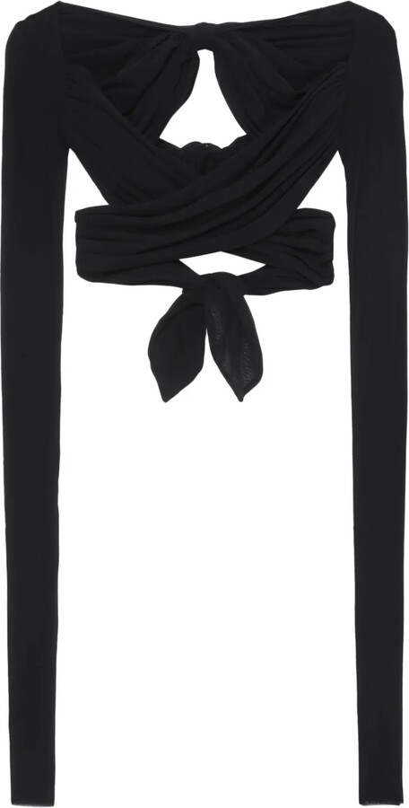 Philosophy di Lorenzo Serafini Bow-Fastening Cropped Top