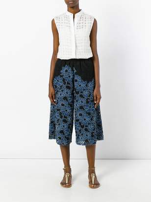 Antonio Marras floral embroidery cropped trousers