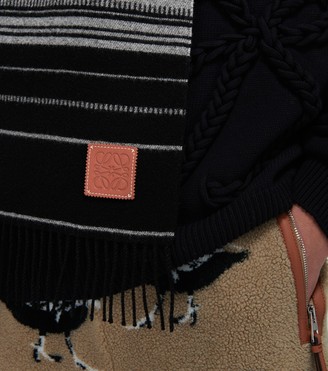 Loewe Striped wool and cashmere scarf