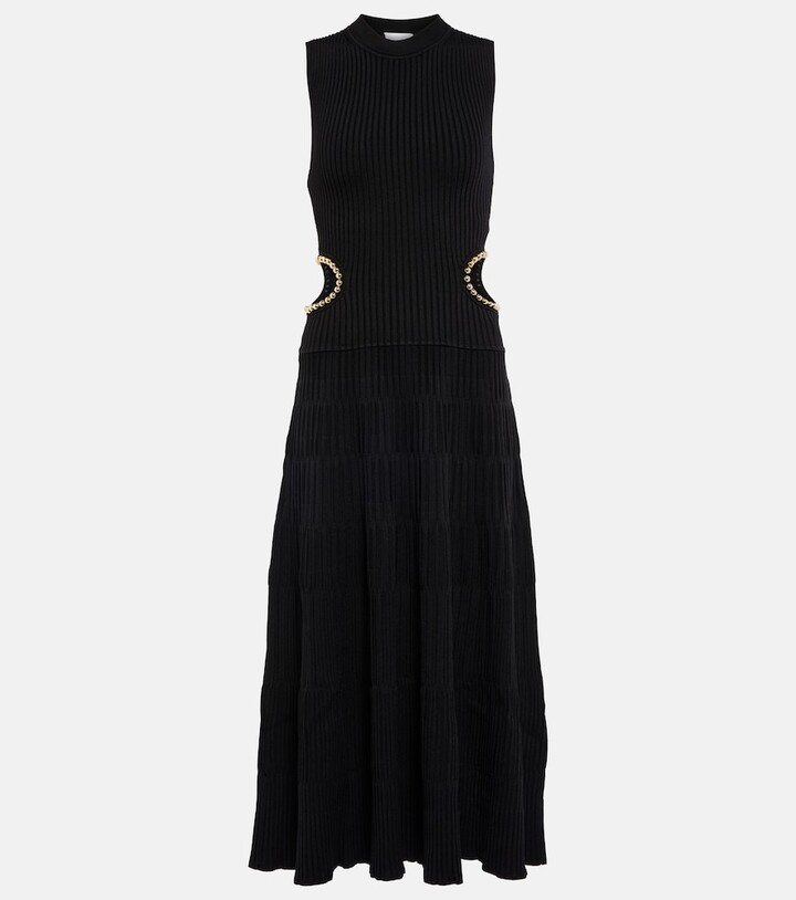 Simkhai Tommi ribbed-knit cutout midi dress