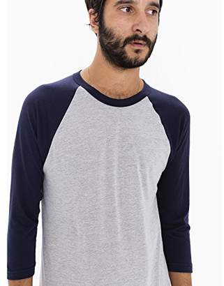 American Apparel Men's Poly-Cotton 3/4 Sleeve Raglan Shirt