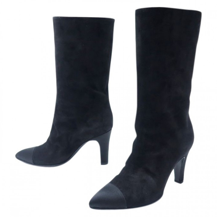 chanel velvet boots