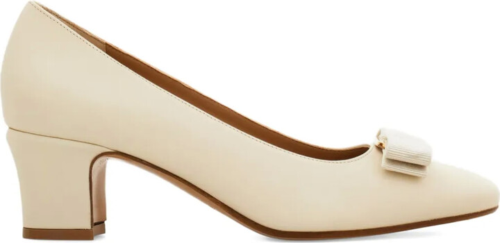 Ferragamo 50mm Vara bow block heel pumps