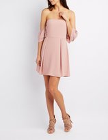 Thumbnail for your product : Charlotte Russe Off-The-Shoulder Ruffle Skater Dress