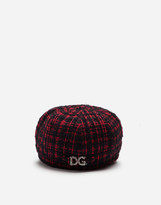 Thumbnail for your product : Dolce & Gabbana Tweed Baker Boy Hat With Peak
