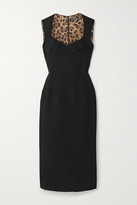 Thumbnail for your product : Dolce & Gabbana Wool-blend Crepe Midi Dress - Black
