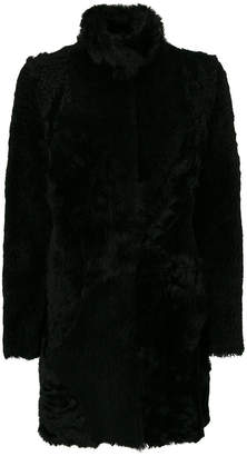 Drome furry detail buttoned up coat