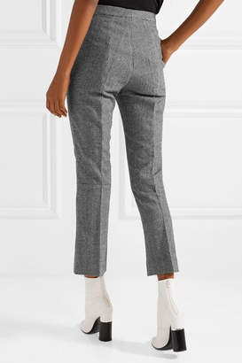 R 13 Cropped Houndstooth Wool Flared Pants - Gray