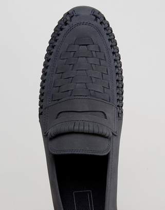 ASOS Loafers In Woven Navy Suede With Tassel Detail