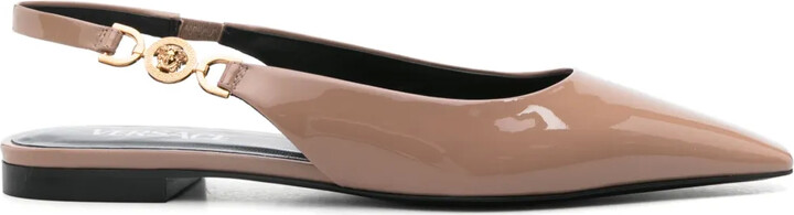 Medusa-plaque ballet flats
