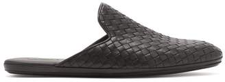 Bottega Veneta Fiandra Intrecciato Leather Slipper Shoes - Mens - Black