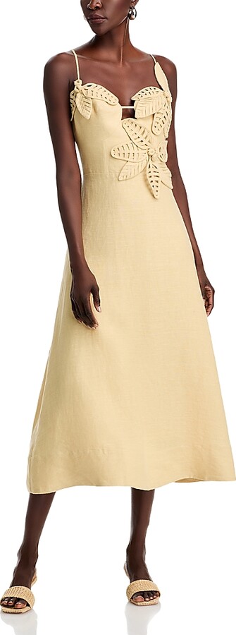 Farm Rio 3D Floral Linen Dress