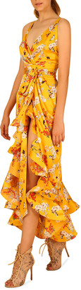 Bronx and Banco Narciss Floral High-Low Ruffle Maxi Dress