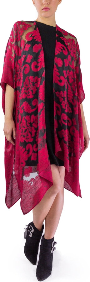 AW ITEMS Jessica McClintock Brocade Burnout Kimono