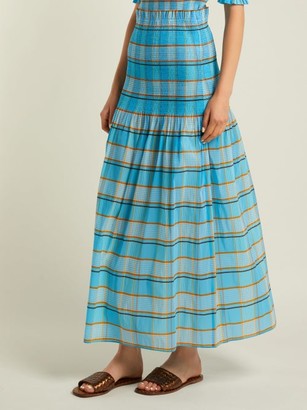 Diane von Furstenberg Horizon Checked Skirt - Blue Print