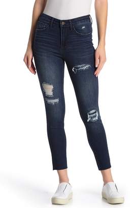 William Rast Distressed High Rise Ankle Crop Skinny Jeans