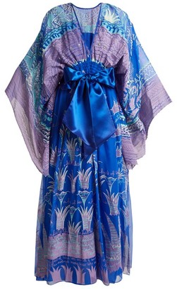 Zandra Rhodes Archive Ii The 1973 Reverse-lilies Gown - Blue Print