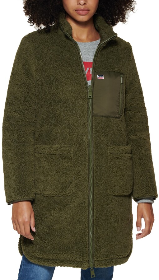 Wofupowga Mens Plus Size Faux Fur Collar Zipper Sherpa Lined Winter Parka Coat Overcoat 