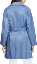 Thumbnail for your product : Gal Meets Glam Ruffle Trim Double Breasted Trench Coat