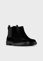 Thumbnail for your product : Giorgio Armani Velvet Beatle Boots
