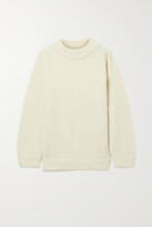 Thumbnail for your product : Base Range + Net Sustain Tauro Ribbed Recycled Wool And Organic Cotton-blend Sweater - Off-white