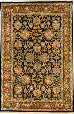 Bokara Rug Co. Inc. High-Quality Hand-Knotted Black And Wine Area Rug