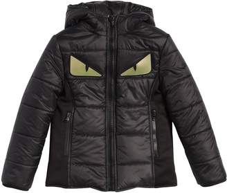 Fendi Monster Eyes Hooded Nylon Puffer Jacket