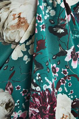 Erdem Gathered Floral-print Satin Mini Dress