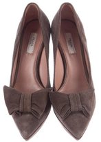 Thumbnail for your product : Prada Suede Bow-Accented Pumps