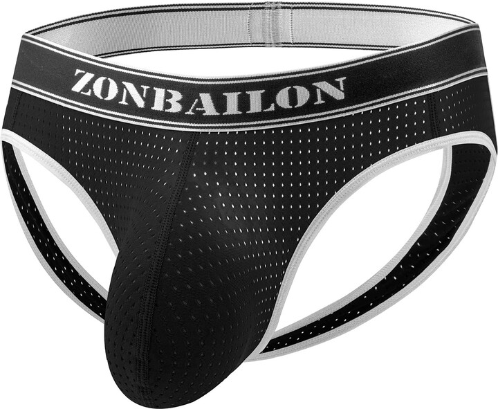 BIATWOWR Mens Jockstrap Wide Band Mesh Athletic Supporters Sexy Slip ...