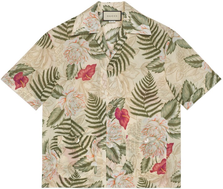 Gucci Hawaiian print bowling shirt - ShopStyle