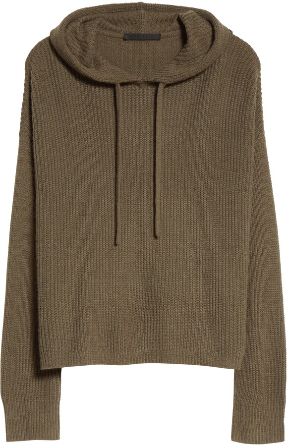 Merino Wool & Alpaca Blend Hooded Sweater