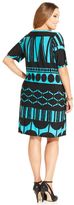 Thumbnail for your product : NY Collection Plus Size Short-Sleeve Geometric-Print Dress