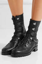 Thumbnail for your product : Christian Louboutin Chain-trimmed Leather Boots - Black