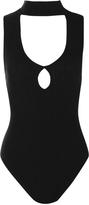 Thumbnail for your product : boohoo Lois Choker Detail Plunge Rib Knit Bodysuit