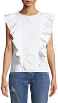 Thumbnail for your product : Current/Elliott The Sleeveless Ruffle Cotton Top