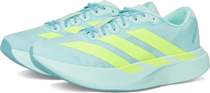 adidas adiZero Evo SL Running Shoes Women's Running Shoes Semi Flash Aqua/Lucid Lemon/Mint Ton : 10 B - Medium, Synthetic/Textile