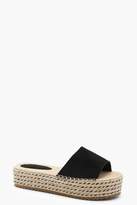 Thumbnail for your product : boohoo Espadrille Flatform Sliders