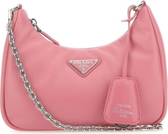 PRADA-Logo-Nylon-Leather-2Way-Bag-Tote-Bag-Hand-Bag-Pink – dct