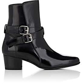 Amiri Women's Buckle-Strap Spazzolato Leather Jodhpur Boots-Black
