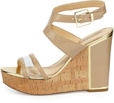 Thumbnail for your product : Ivanka Trump Hagley Cork Wedge Leather Sandal, Natural