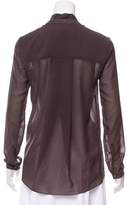 Thumbnail for your product : Helmut Lang Leather-Accented Chiffon Top
